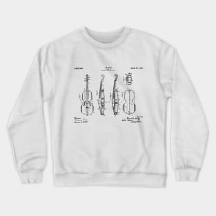 Horizontal Violin Patent Black Crewneck Sweatshirt